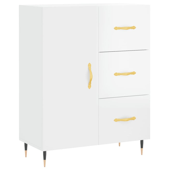 Servantă, alb extralucios, 69,5x34x90 cm, lemn compozit WALTI