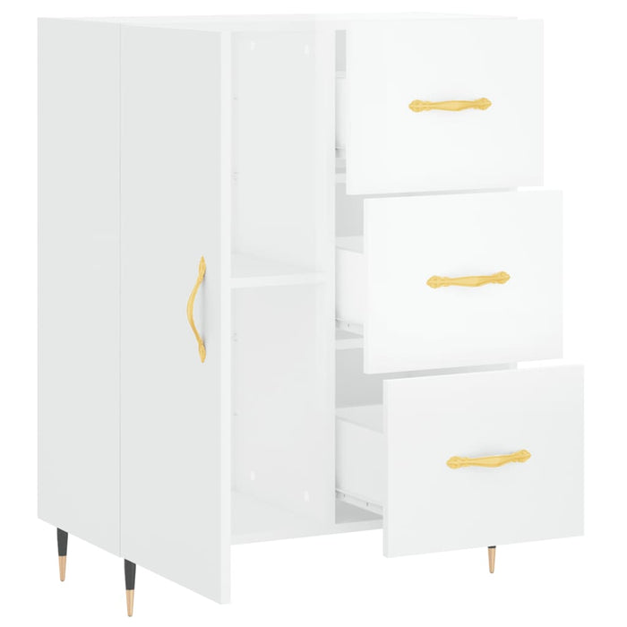 Servantă, alb extralucios, 69,5x34x90 cm, lemn compozit WALTI