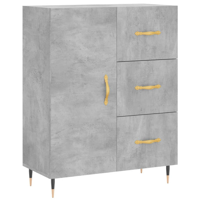 Servantă, gri beton, 69,5x34x90 cm, lemn compozit WALTI