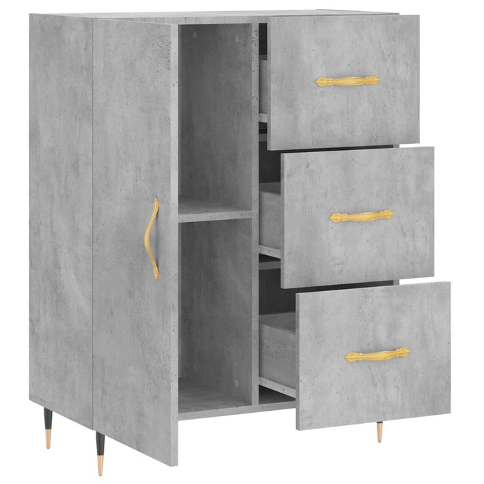Servantă, gri beton, 69,5x34x90 cm, lemn compozit WALTI