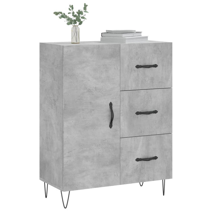 Servantă, gri beton, 69,5x34x90 cm, lemn compozit WALTI