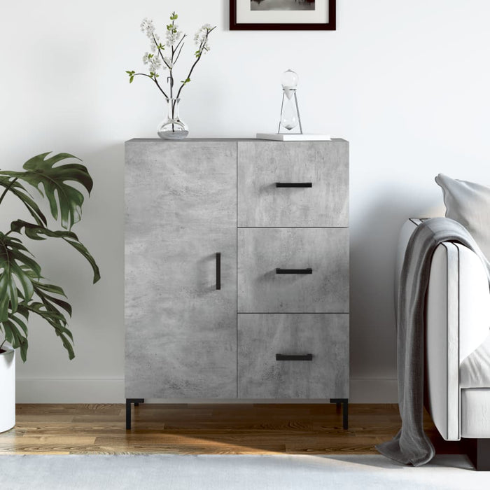 Servantă, gri beton, 69,5x34x90 cm, lemn compozit WALTI