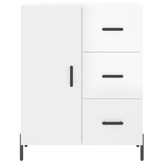 Servantă, alb extralucios, 69,5x34x90 cm, lemn compozit WALTI