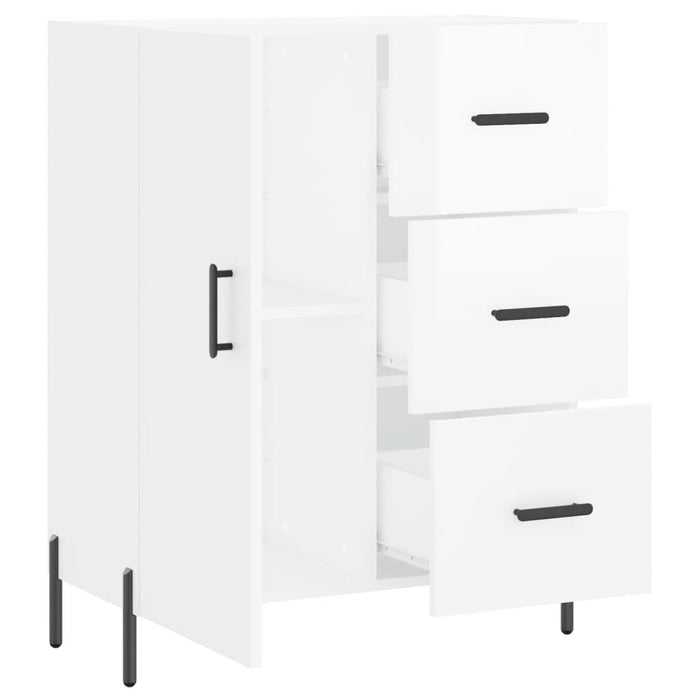 Servantă, alb extralucios, 69,5x34x90 cm, lemn compozit WALTI