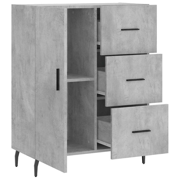 Servantă, gri beton, 69,5x34x90 cm, lemn compozit - WALTI WALTI