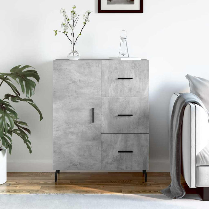 Servantă, gri beton, 69,5x34x90 cm, lemn compozit - WALTI WALTI