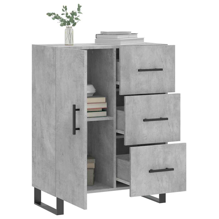 Servantă, gri beton, 69,5x34x90 cm, lemn compozit WALTI
