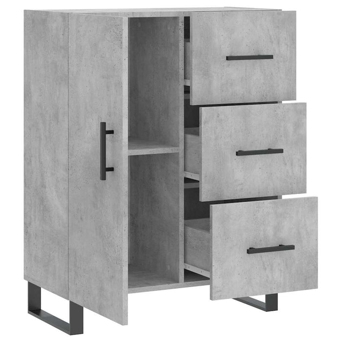 Servantă, gri beton, 69,5x34x90 cm, lemn compozit WALTI
