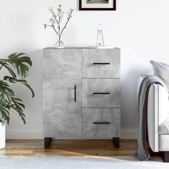 Servantă, gri beton, 69,5x34x90 cm, lemn compozit WALTI