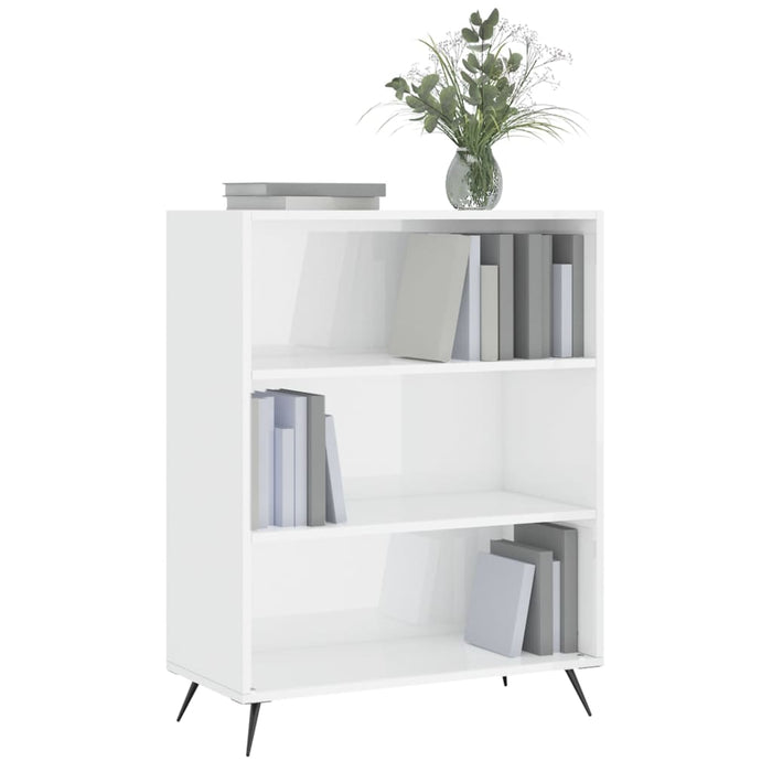 Bibliotecă, alb extralucios, 69,5x32,5x90 cm, lemn prelucrat WALTI