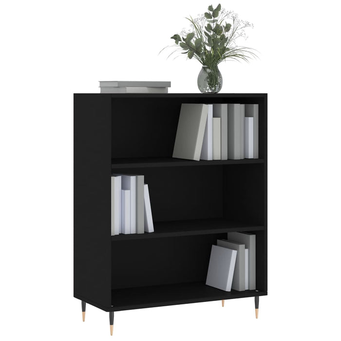 Bibliotecă, negru, 69,5x32,5x90 cm, lemn compozit WALTI