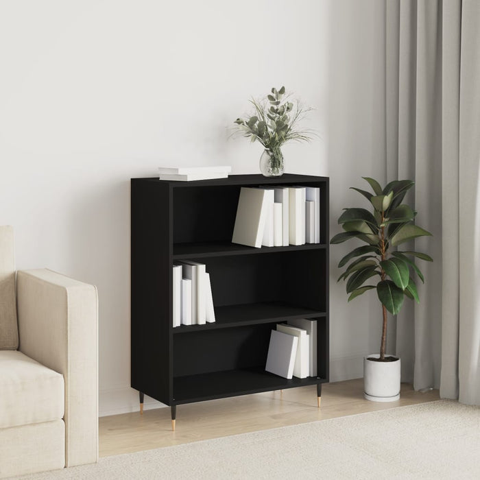 Bibliotecă, negru, 69,5x32,5x90 cm, lemn compozit WALTI