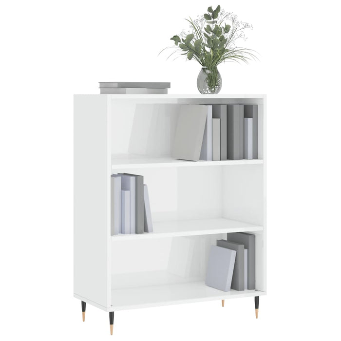Bibliotecă, alb extralucios, 69,5x32,5x90 cm, lemn prelucrat - WALTI WALTI