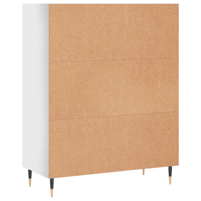 Bibliotecă, alb extralucios, 69,5x32,5x90 cm, lemn prelucrat - WALTI WALTI