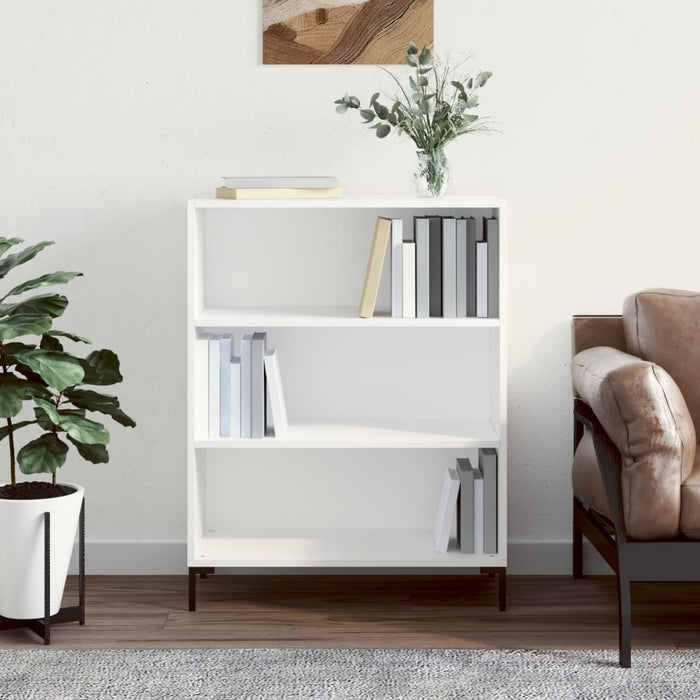 Bibliotecă, albă, 69,5x32,5x90 cm, lemn compozit WALTI