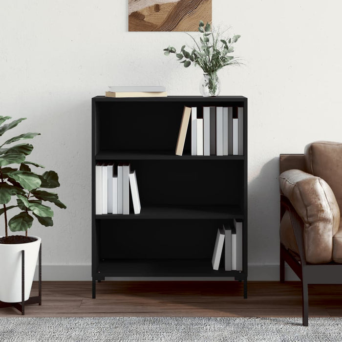Bibliotecă, negru, 69,5x32,5x90 cm, lemn compozit WALTI