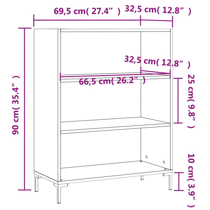 Bibliotecă, stejar maro, 69,5x32,5x90 cm, lemn compozit WALTI