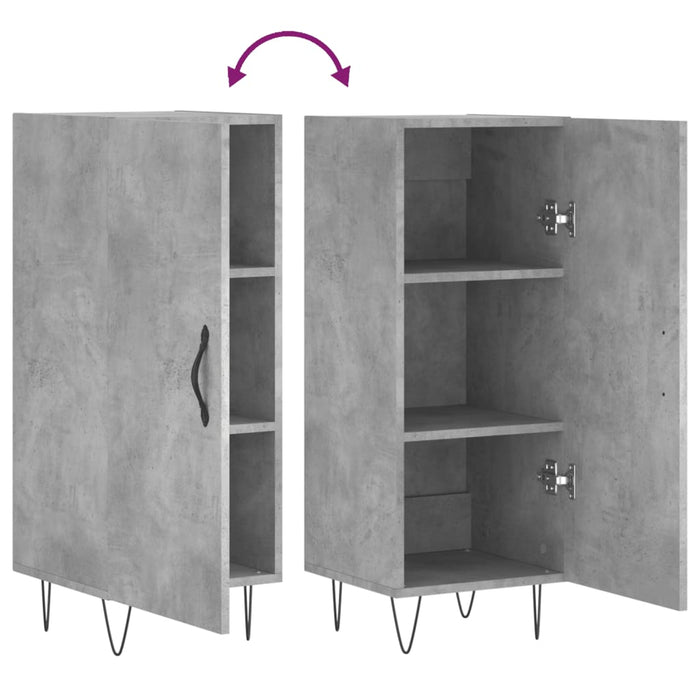 Servantă, gri beton, 34,5x34x90 cm, lemn compozit - WALTI WALTI