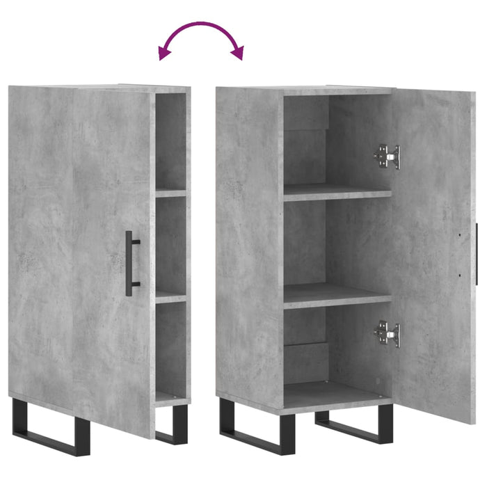 Servantă, gri beton, 34,5x34x90 cm, lemn compozit - WALTI WALTI