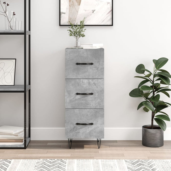Servantă, gri beton, 34,5x34x90 cm, lemn compozit - WALTI WALTI