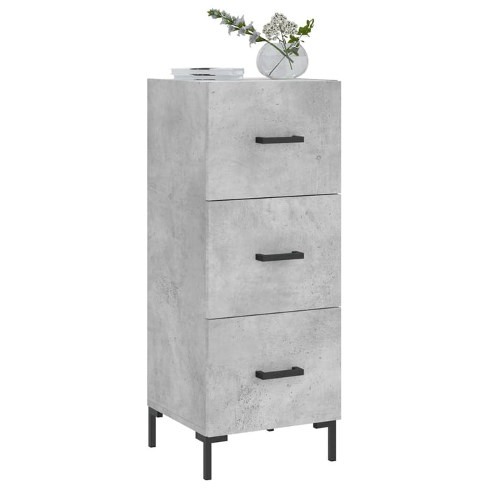 Servantă, gri beton, 34,5x34x90 cm, lemn compozit WALTI