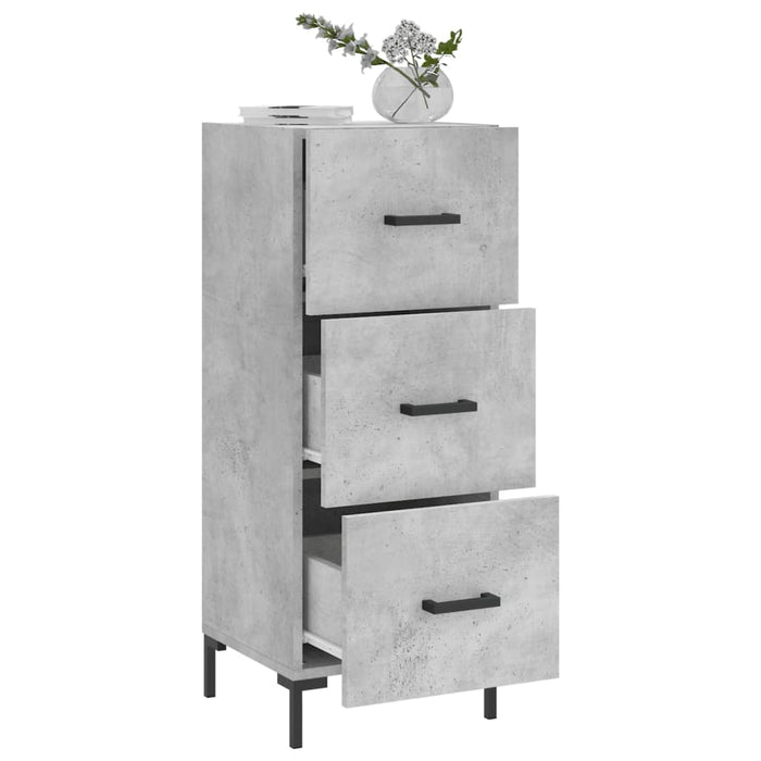 Servantă, gri beton, 34,5x34x90 cm, lemn compozit WALTI