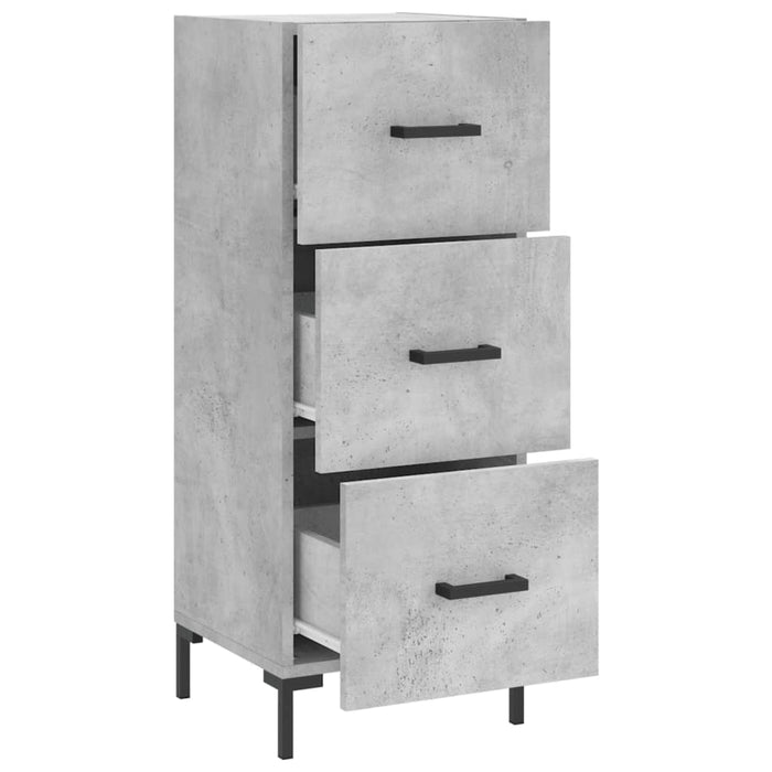 Servantă, gri beton, 34,5x34x90 cm, lemn compozit WALTI