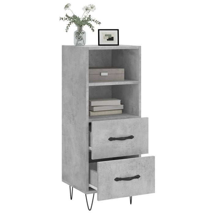 Servantă, gri beton, 34,5x34x90 cm, lemn compozit - WALTI WALTI