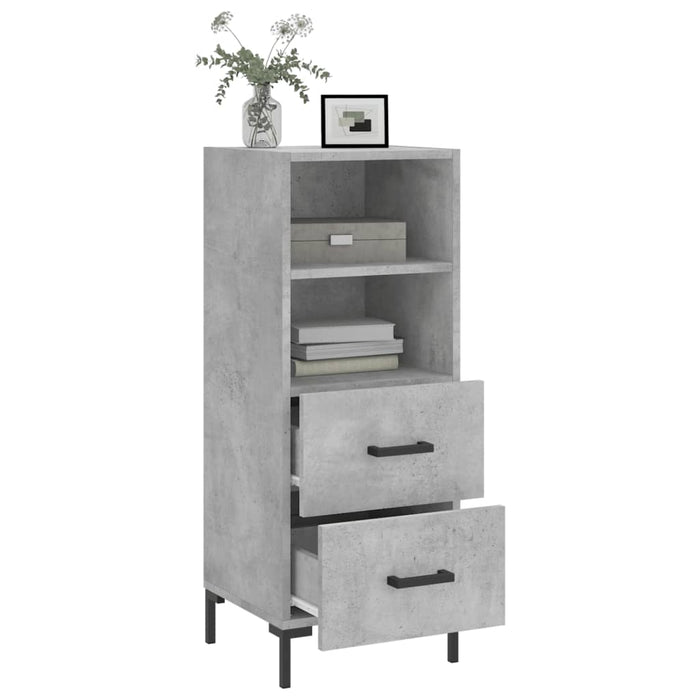 Servantă, gri beton, 34,5x34x90 cm, lemn compozit WALTI