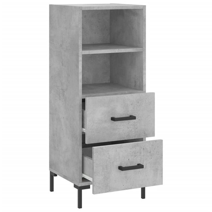 Servantă, gri beton, 34,5x34x90 cm, lemn compozit WALTI