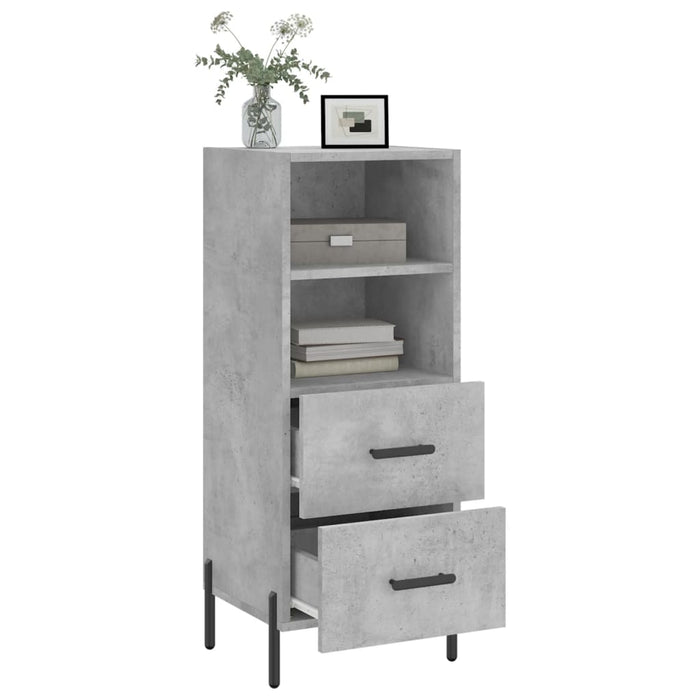 Servantă, gri beton, 34,5x34x90 cm, lemn compozit WALTI