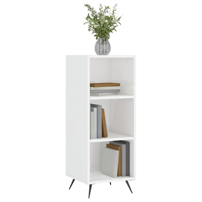Dulap cu rafturi, alb extralucios, 34,5x32,5x90cm lemn compozit WALTI