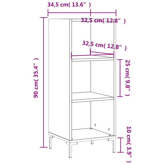 Servantă, alb extralucios, 34,5x32,5x90 cm, lemn compozit - WALTI WALTI