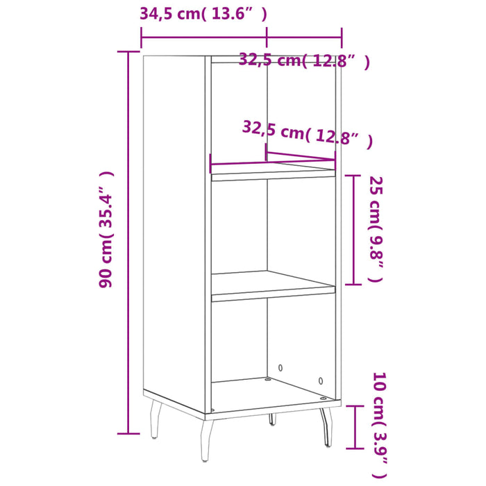 Servantă, alb extralucios, 34,5x32,5x90 cm, lemn compozit - WALTI WALTI