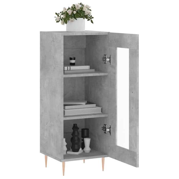 Servantă, gri beton, 34,5x34x90 cm, lemn compozit - WALTI WALTI