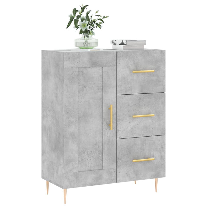 Servantă, gri beton, 69,5x34x90 cm, lemn compozit WALTI