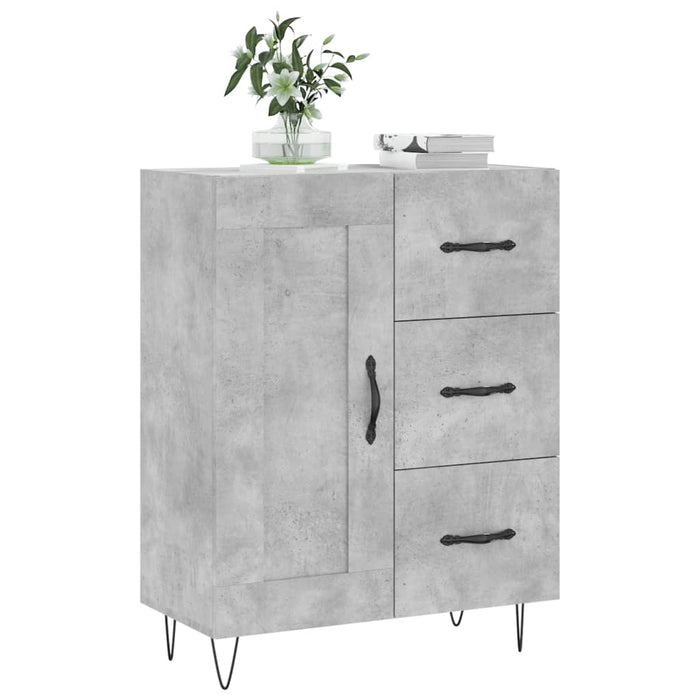 Servantă, gri beton, 69,5x34x90 cm, lemn compozit WALTI