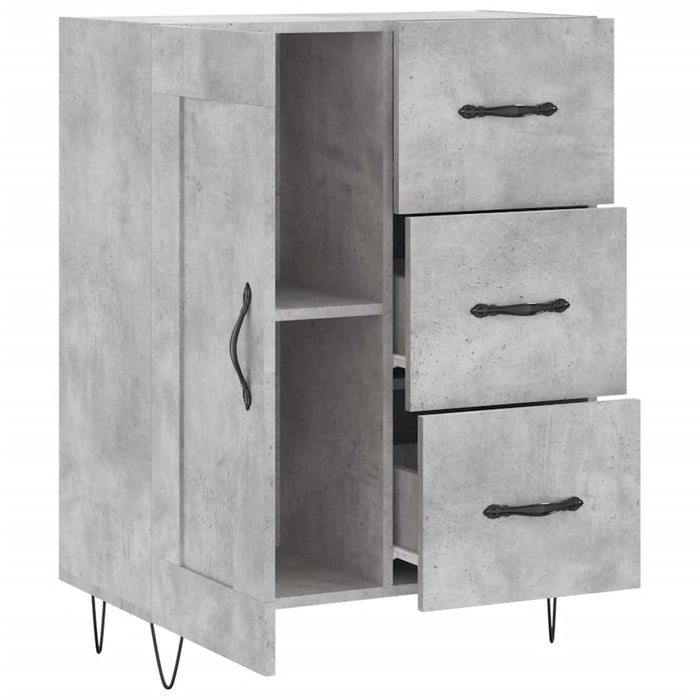 Servantă, gri beton, 69,5x34x90 cm, lemn compozit WALTI