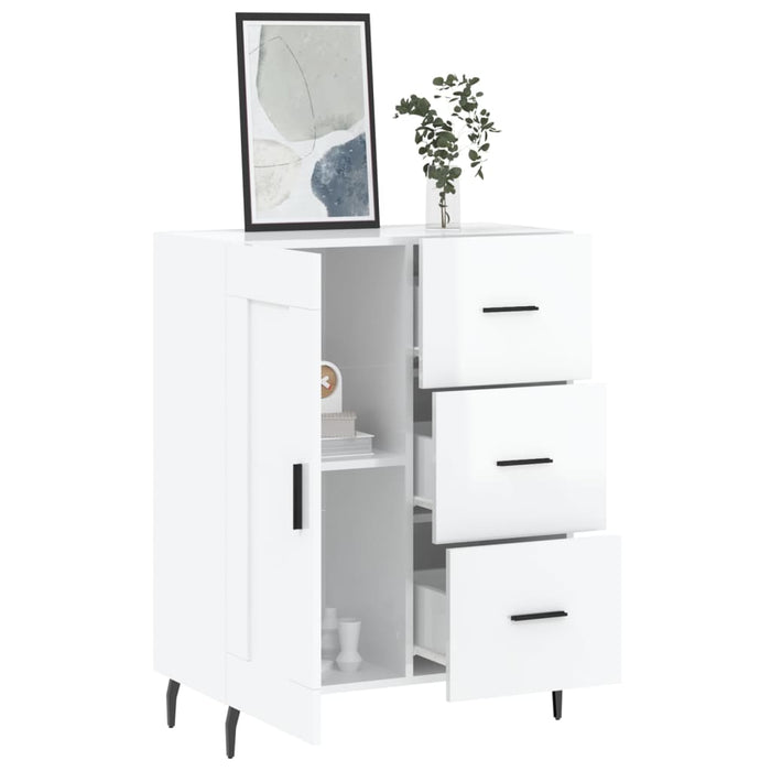 Servantă, alb extralucios, 69,5x34x90 cm, lemn compozit - WALTI WALTI