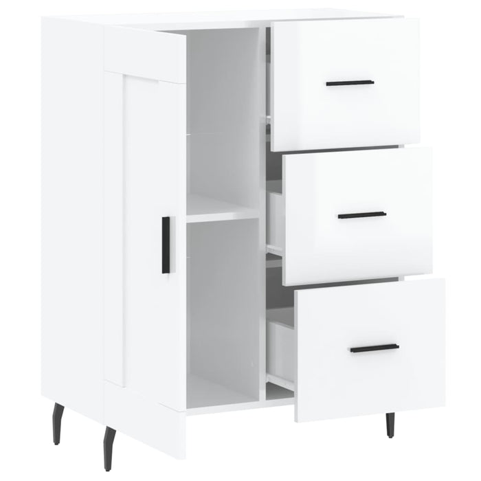 Servantă, alb extralucios, 69,5x34x90 cm, lemn compozit - WALTI WALTI