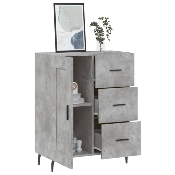 Servantă, gri beton, 69,5x34x90 cm, lemn compozit - WALTI WALTI