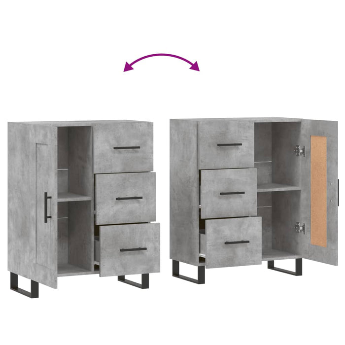 Servantă, gri beton, 69,5x34x90 cm, lemn compozit - WALTI WALTI