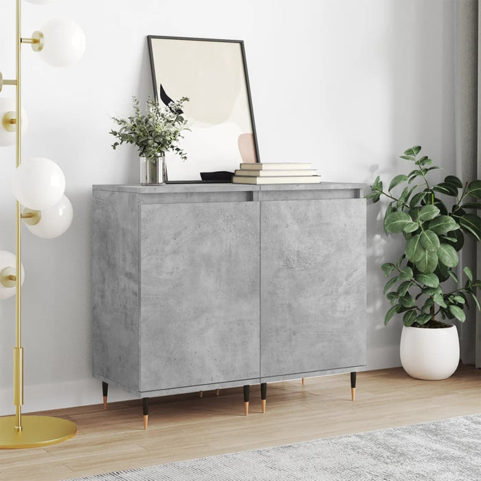 Dulapuri, 2 buc., gri beton, 40x35x70 cm, lemn prelucrat WALTI