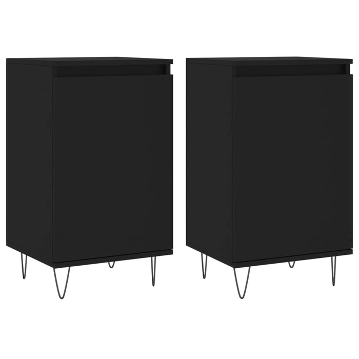 Dulapuri, 2 buc., negru, 40x35x70 cm, lemn prelucrat WALTI