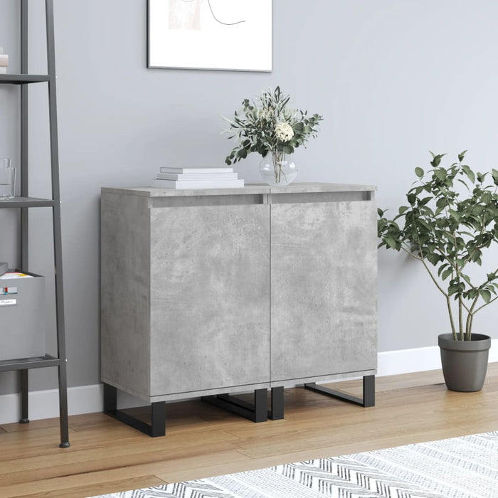 Dulapuri, 2 buc., gri beton, 40x35x70 cm, lemn prelucrat WALTI