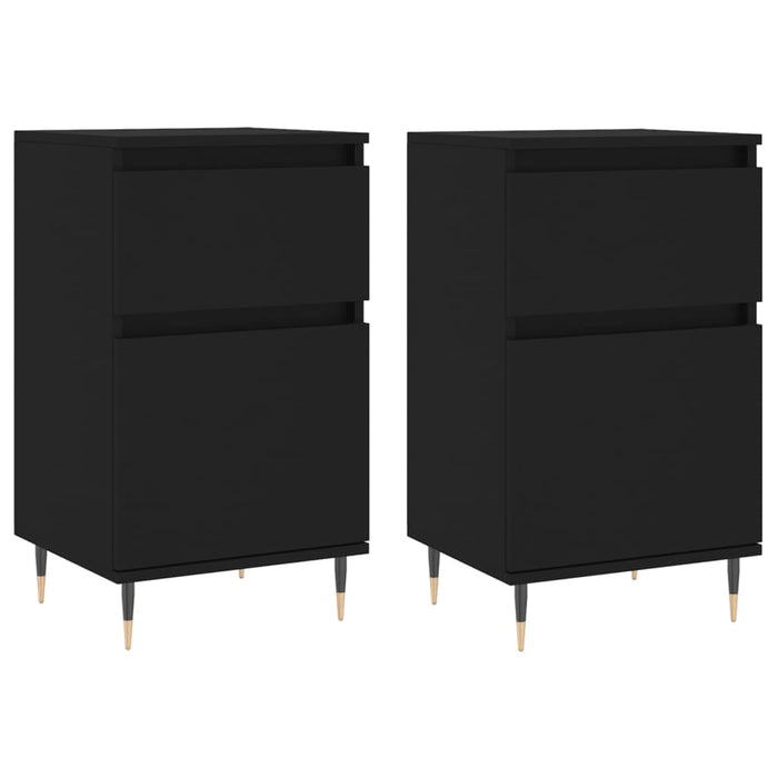 Servante, 2 buc., negru, 40x35x70 cm, lemn prelucrat - WALTI WALTI