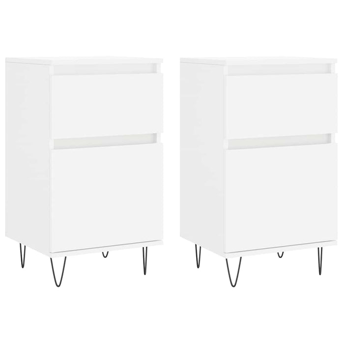 Servante, 2 buc., alb, 40x35x70 cm, lemn prelucrat - WALTI WALTI