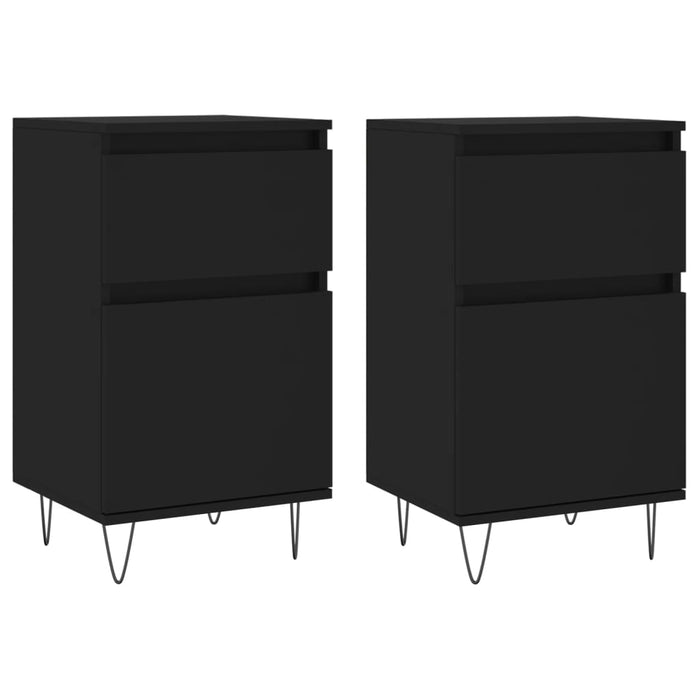 Servante, 2 buc., negru, 40x35x70 cm, lemn prelucrat - WALTI WALTI