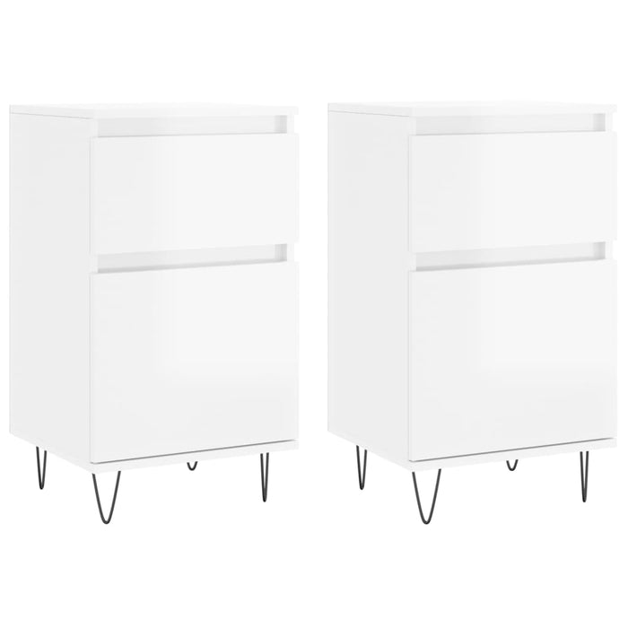 Servante, 2 buc., alb extralucios, 40x35x70 cm, lemn prelucrat WALTI