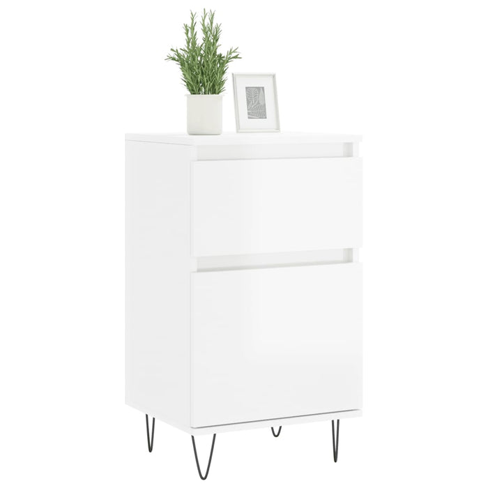 Servante, 2 buc., alb extralucios, 40x35x70 cm, lemn prelucrat WALTI